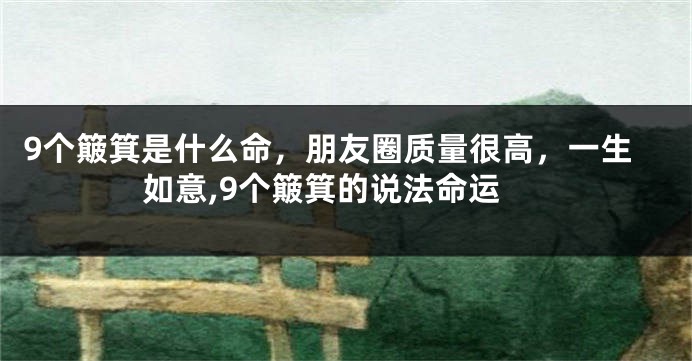 9个簸箕是什么命，朋友圈质量很高，一生如意,9个簸箕的说法命运