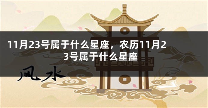 11月23号属于什么星座，农历11月23号属于什么星座