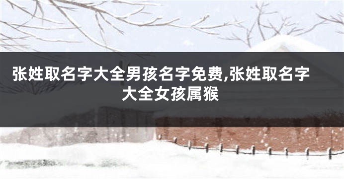 张姓取名字大全男孩名字免费,张姓取名字大全女孩属猴