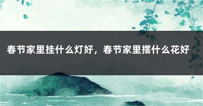 春节家里挂什么灯好，春节家里摆什么花好