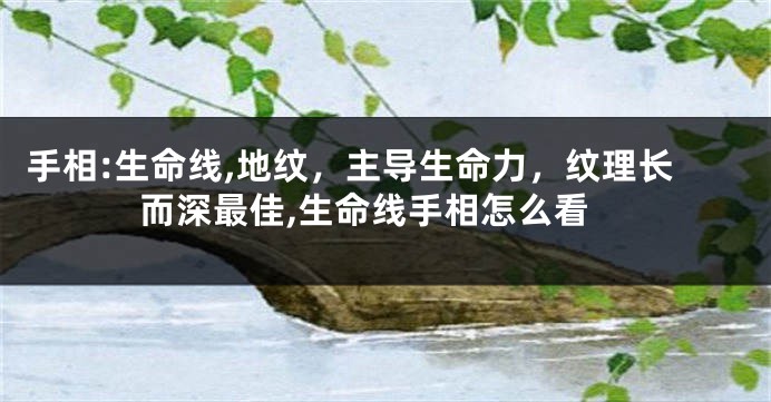 手相:生命线,地纹，主导生命力，纹理长而深最佳,生命线手相怎么看