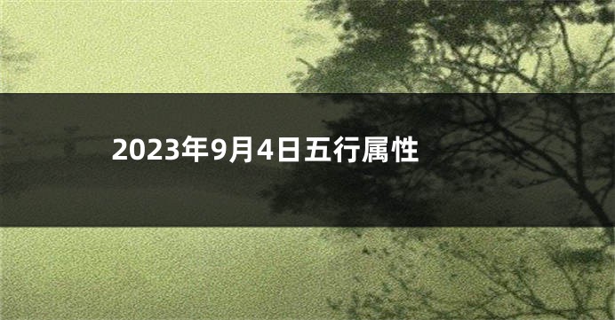 2023年9月4日五行属性
