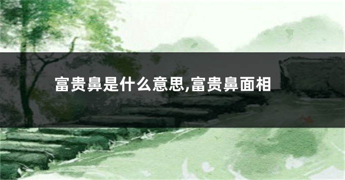 富贵鼻是什么意思,富贵鼻面相