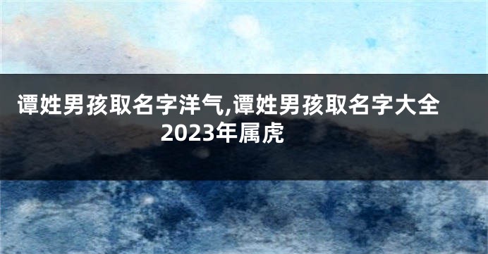 谭姓男孩取名字洋气,谭姓男孩取名字大全2023年属虎