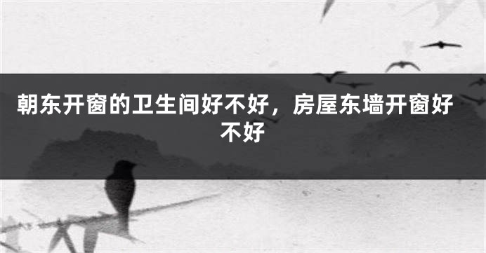 朝东开窗的卫生间好不好，房屋东墙开窗好不好
