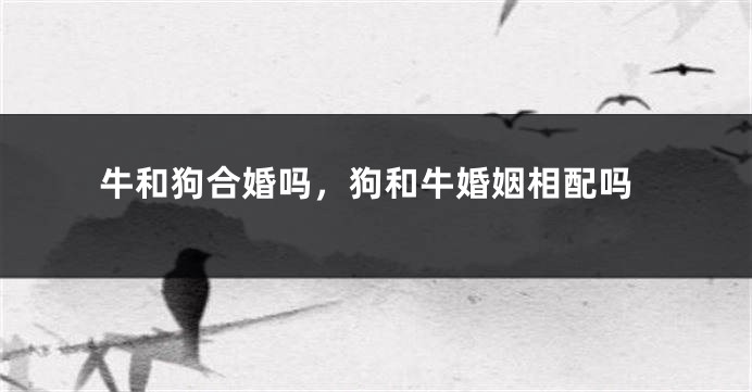 牛和狗合婚吗，狗和牛婚姻相配吗