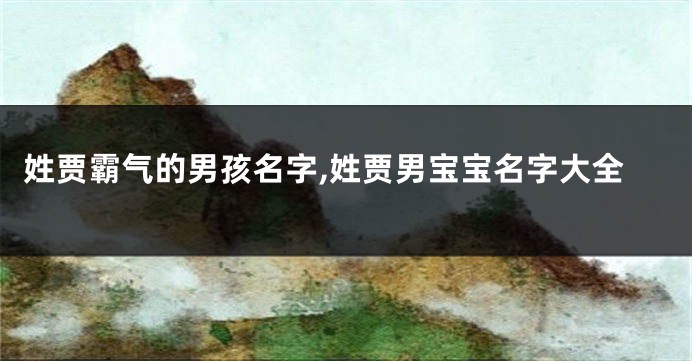 姓贾霸气的男孩名字,姓贾男宝宝名字大全