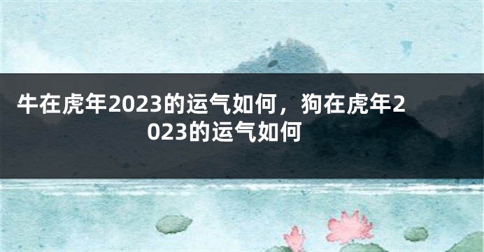 牛在虎年2023的运气如何，狗在虎年2023的运气如何