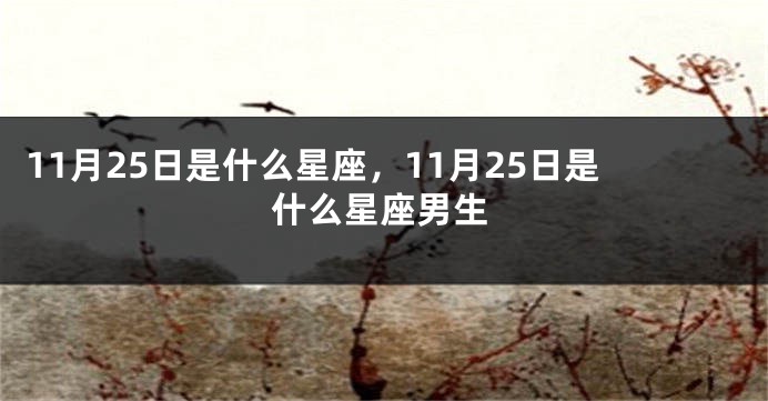 11月25日是什么星座，11月25日是什么星座男生