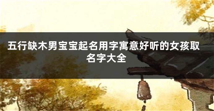 五行缺木男宝宝起名用字寓意好听的女孩取名字大全