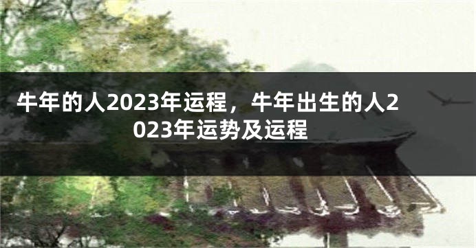 牛年的人2023年运程，牛年出生的人2023年运势及运程