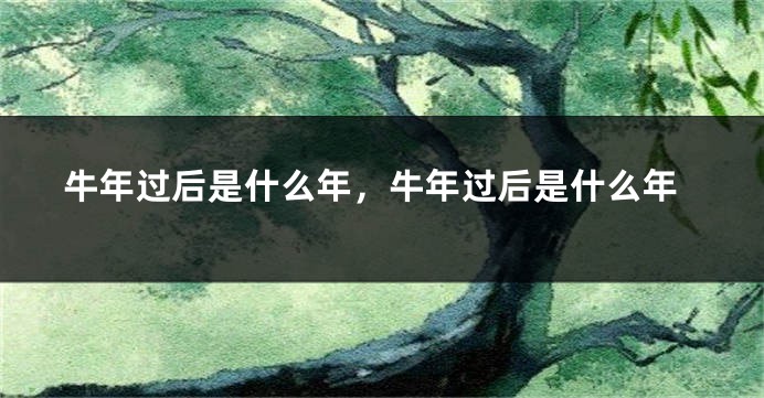 牛年过后是什么年，牛年过后是什么年