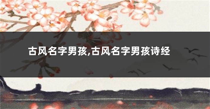 古风名字男孩,古风名字男孩诗经