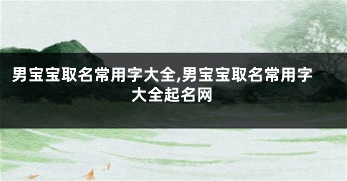 男宝宝取名常用字大全,男宝宝取名常用字大全起名网
