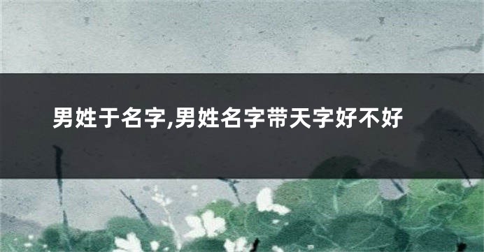 男姓于名字,男姓名字带天字好不好
