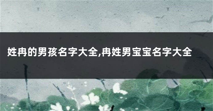 姓冉的男孩名字大全,冉姓男宝宝名字大全