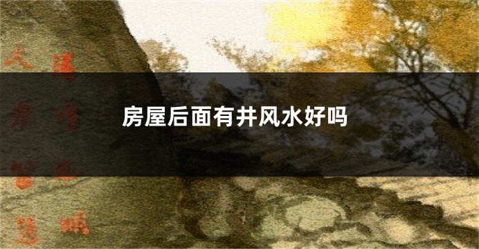房屋后面有井风水好吗