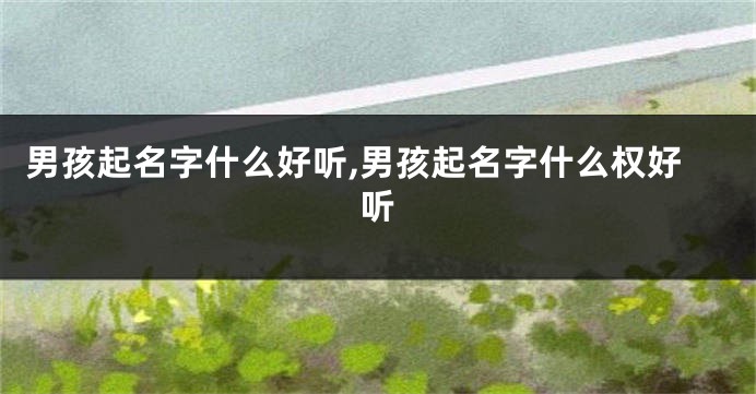 男孩起名字什么好听,男孩起名字什么权好听