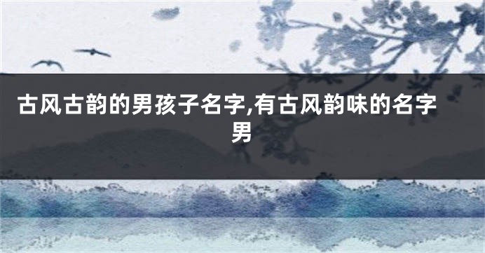 古风古韵的男孩子名字,有古风韵味的名字男