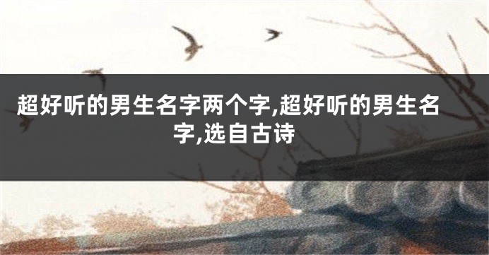 超好听的男生名字两个字,超好听的男生名字,选自古诗