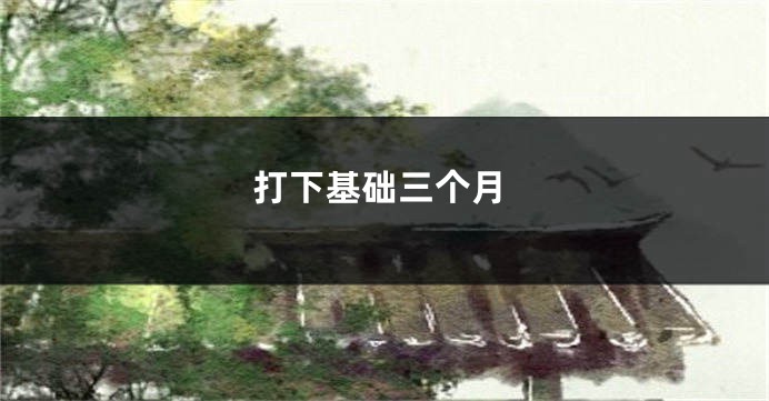 打下基础三个月
