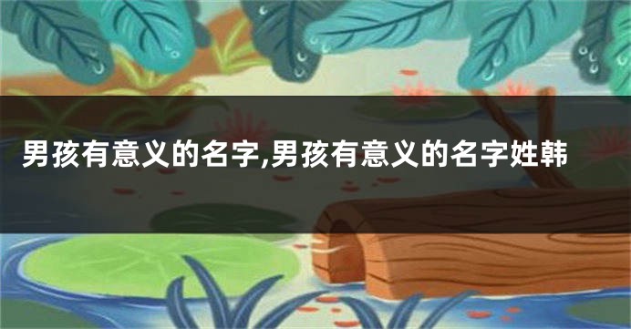 男孩有意义的名字,男孩有意义的名字姓韩