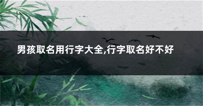 男孩取名用行字大全,行字取名好不好