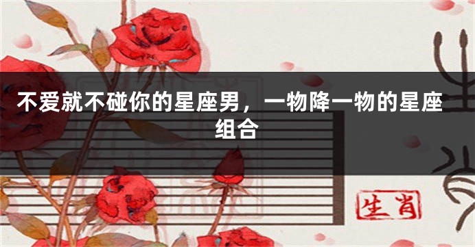 不爱就不碰你的星座男，一物降一物的星座组合