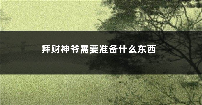 拜财神爷需要准备什么东西