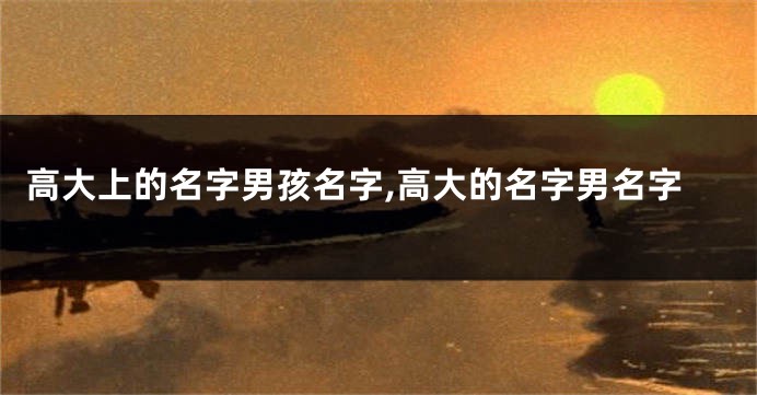 高大上的名字男孩名字,高大的名字男名字