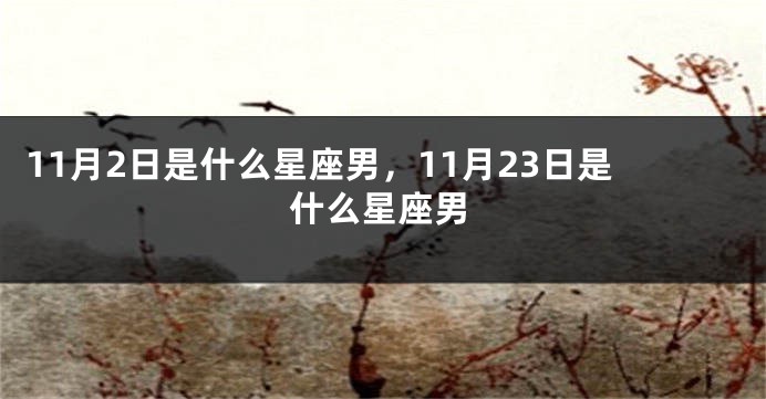 11月2日是什么星座男，11月23日是什么星座男