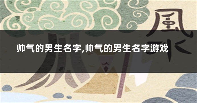帅气的男生名字,帅气的男生名字游戏