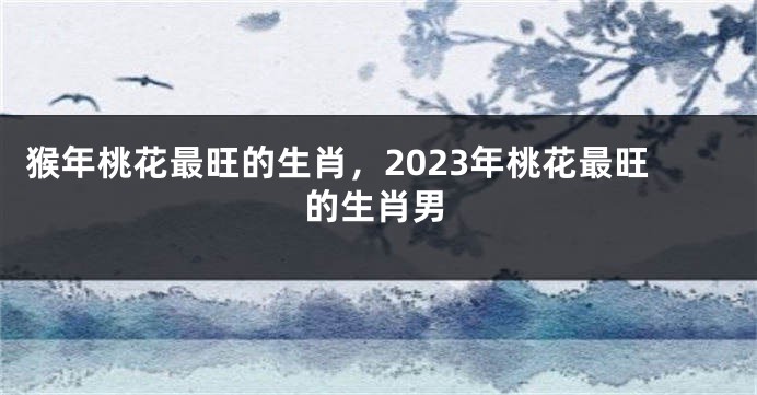 猴年桃花最旺的生肖，2023年桃花最旺的生肖男
