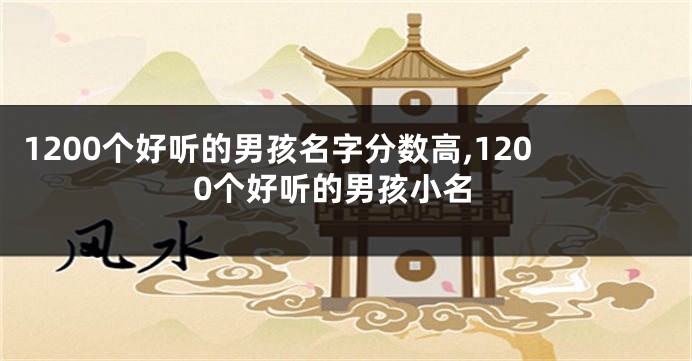 1200个好听的男孩名字分数高,1200个好听的男孩小名