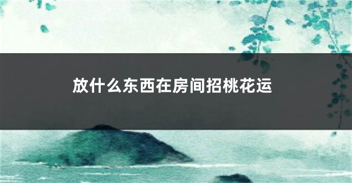 放什么东西在房间招桃花运