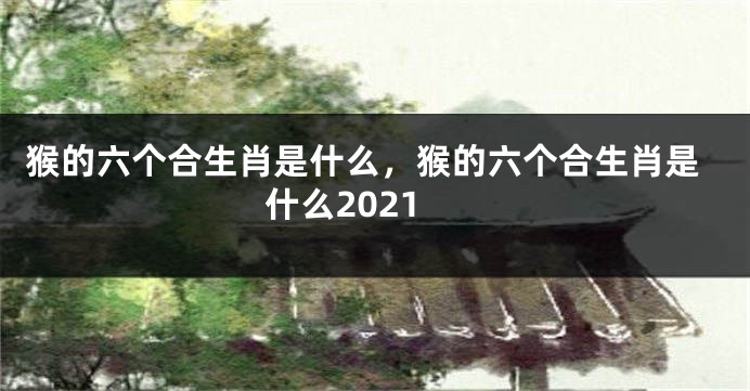 猴的六个合生肖是什么，猴的六个合生肖是什么2021