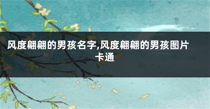风度翩翩的男孩名字,风度翩翩的男孩图片卡通