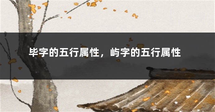 毕字的五行属性，屿字的五行属性