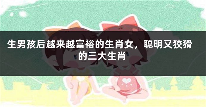 生男孩后越来越富裕的生肖女，聪明又狡猾的三大生肖