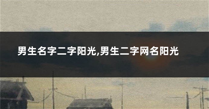 男生名字二字阳光,男生二字网名阳光