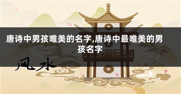 唐诗中男孩唯美的名字,唐诗中最唯美的男孩名字