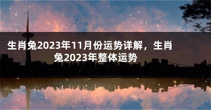 生肖兔2023年11月份运势详解，生肖兔2023年整体运势