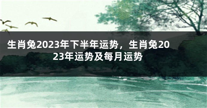 生肖兔2023年下半年运势，生肖兔2023年运势及每月运势
