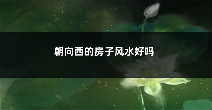 朝向西的房子风水好吗