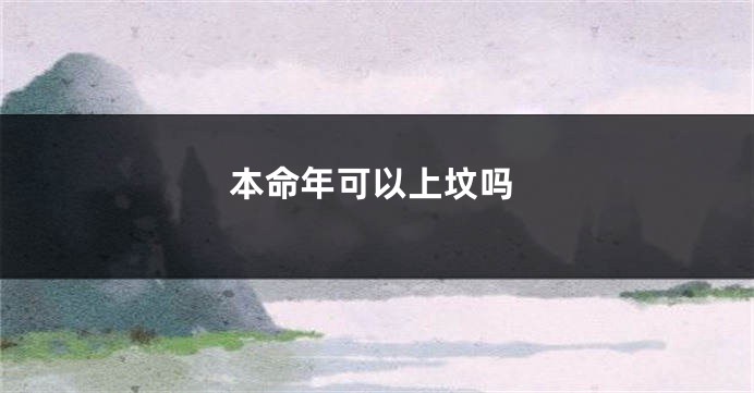 本命年可以上坟吗