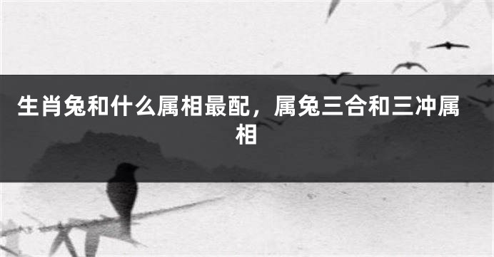 生肖兔和什么属相最配，属兔三合和三冲属相