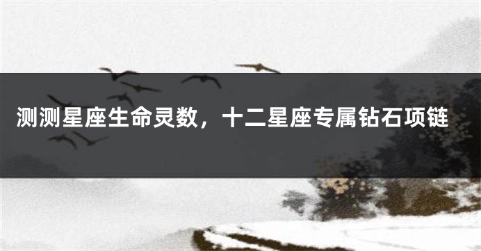 测测星座生命灵数，十二星座专属钻石项链
