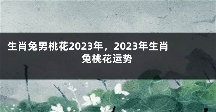 生肖兔男桃花2023年，2023年生肖兔桃花运势
