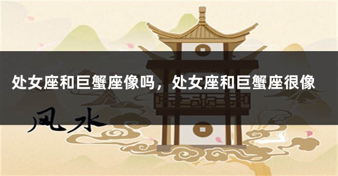 处女座和巨蟹座像吗，处女座和巨蟹座很像