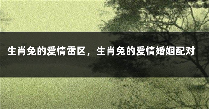 生肖兔的爱情雷区，生肖兔的爱情婚姻配对